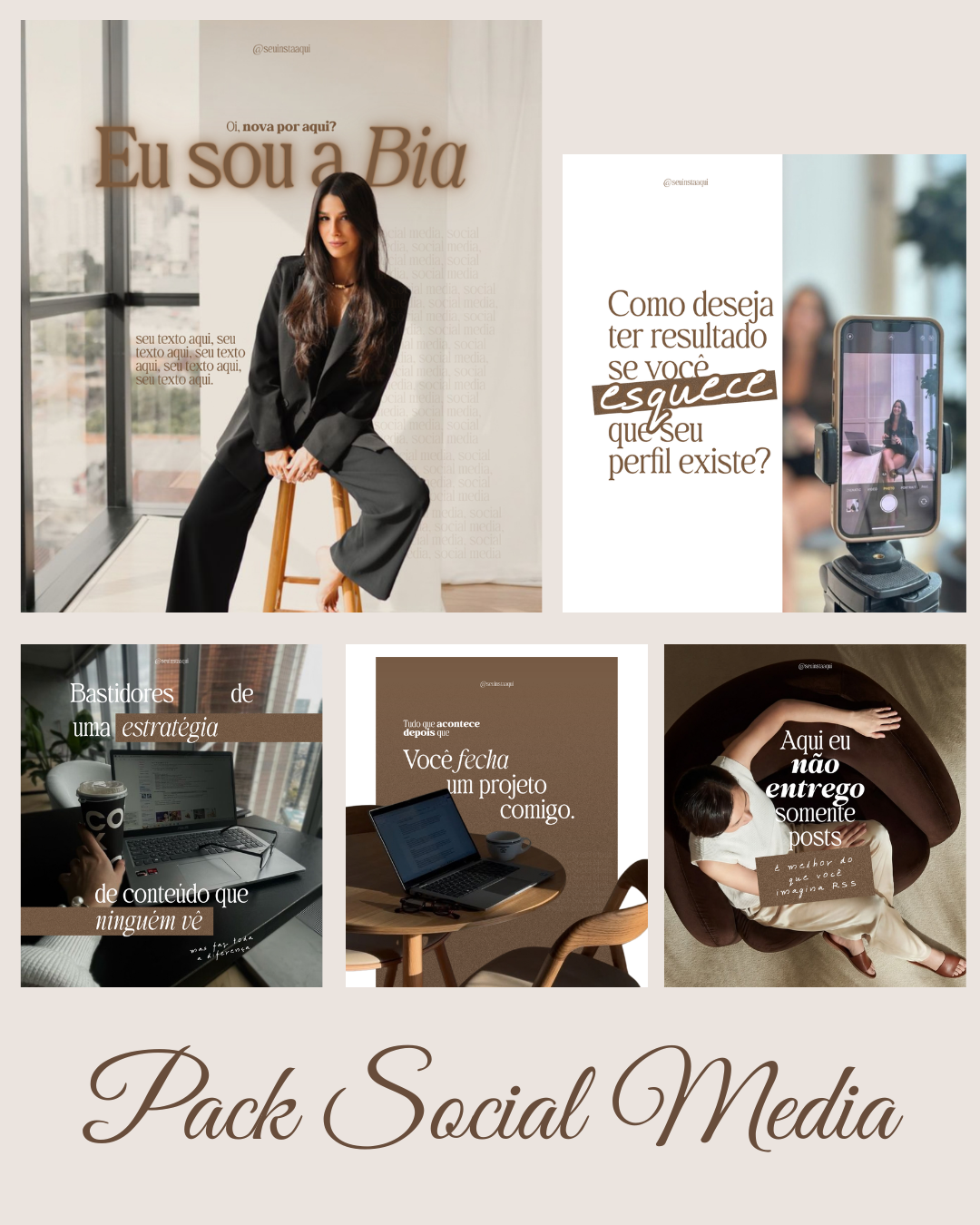 Prévia completa do pack Social Media